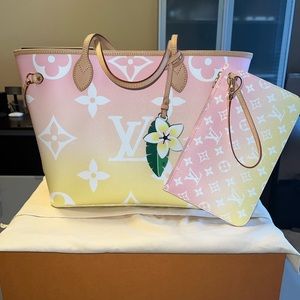 Louis Vuitton Monogram Giant By The Pool Neverfull MM Light Pink Ombré